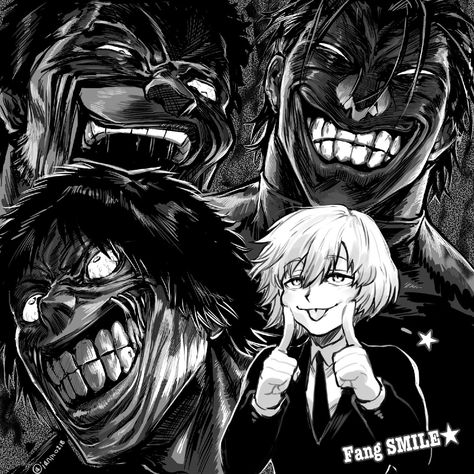 Fangs Smile, Martial Arts Anime, Kengan Ashura, Drawing Face Expressions, Combat Art, Anime Wolf, Dragon Artwork, Comic Panels, Anime Drawings Boy