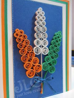 Presenting - 10+ Tricolor Paper Quilling ideas for India's Independence Day - Tricolor cards, flowers , earrings all using paper strips India Republic Day, Paper Flower Backdrop Diy, Independence Day Activities, Independence Day Card, Independence Day Wallpaper, August Crafts, Peacock Crafts, Independence Day Party, Independent Day