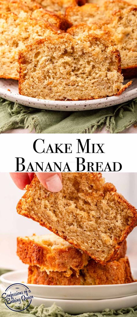 Looking for a delicious and easy banana bread recipe? Look no further! This cake mix banana bread is the perfect solution for a quick and tasty treat. Banana Bread Cake Mix Easy, Chocolate Box Cake Mix Recipes Banana, Banana Bread With Cake Mix Easy, Box Cake Banana Bread, Banana Bread Recipe With Cake Mix Simple, Banana Bread Made With Cake Mix Recipe, Banana Bundt Cake With Cake Mix Yellow, Banana Bread With Cake Mix Recipes, Cake Mix Quick Breads