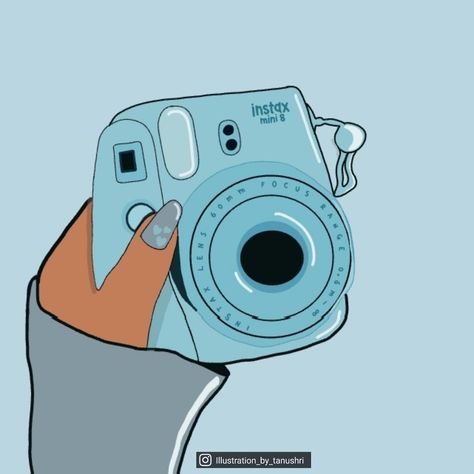 Polaroid Camera Illustration, Camera Illustration, Cute Camera, Polaroid Camera, Highlight Cover, Instant Camera, Book Art Drawings, Fujifilm Instax Mini, Resin Crafts