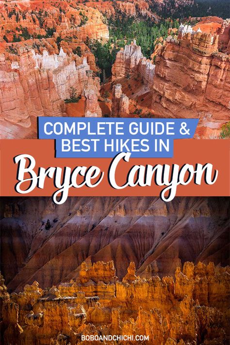 Complete Guide and Best Hikes in Bryce Canyon Utah - Bobo and ChiChi Bryce Canyon Hikes, Visit Usa, National Park Road Trip, Utah Travel, Hiking Guide, Usa Travel Guide, Bryce Canyon National Park, Utah National Parks, Bryce Canyon