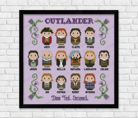 c a b o c h o n r u b y — Outlander Cross-Stitch Sampler Pattern by... Quote Cross Stitch, People Cross Stitch, Cross Stitch Sampler Patterns, Needlecraft Patterns, Cross Stitch Embroidery Patterns, Embroidery Patterns Ideas, Embroidery Tips, Jamie And Claire, Cross Stitch Samplers