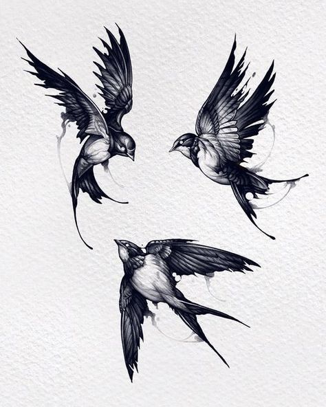 Bird Tattoo Design, Tattoo Birds, Sparrow Tattoo Design, Swallow Tattoo Design, Swallow Bird Tattoos, Tattoo 2023, Vogel Tattoo, Sparrow Tattoo, Swallow Tattoo