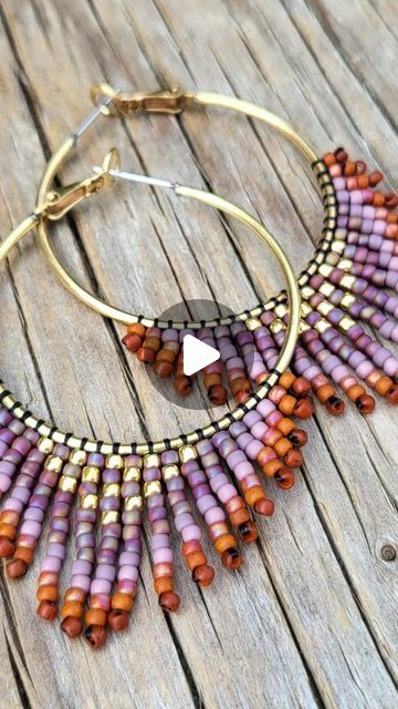 Diy Chandelier Earrings Tutorials, Beaded Round Earrings, Beaded Earrings Tutorials Free Pattern, Seed Beaded Jewelry, Hoop Seed Bead Earrings, Beaded Fringe Earrings Tutorial, Diy Seed Bead Earrings Tutorials, Festival Beaded Fringe Earrings With Round Beads, Fringe Round Beads For Diy Jewelry Making