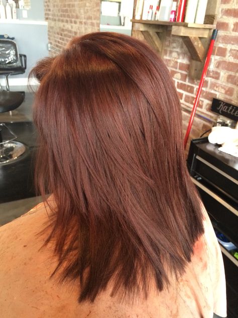 Warm all over mahogany brown color and clean cut. #aloxxi  #kreationsbykatie Mahogany Brown Hair Color, Mahogany Highlights, Mahogany Hair Color, Hair Color For Morena, Mahogany Brown Hair, Hair Color Mahogany, Mahogany Hair, Warm Hair Color, Mahogany Brown