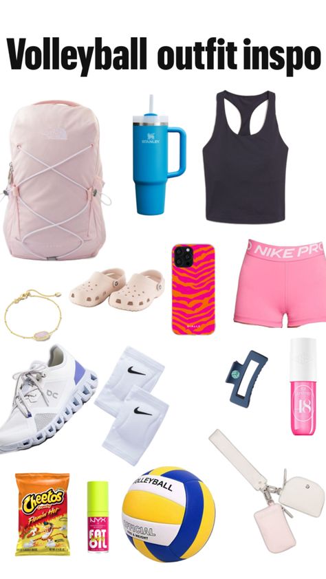 #volleyball #outfit #practice Volleyball Backpack, Volleyball Outfit, Volleyball Bag, Volleyball Practice, Volleyball Outfits, Nike Pros, Volleyball, Nike, Sports