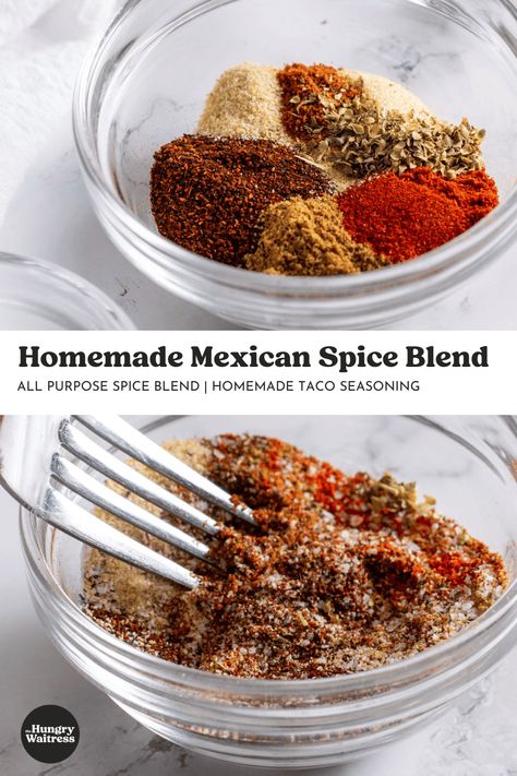 Elevate your dishes with this easy-to-make Homemade Mexican Spice Blend! Perfect as a homemade taco seasoning and a versatile all-purpose spice blend, it adds vibrant, authentic flavors to everything from tacos to grilled veggies. Mix up a batch and transform your meals with just a sprinkle! Mexican Spice Blend, Homemade Fajitas, Gluten Free Spices, Mexican Spice, Fajita Spices, Baking Recipes Healthy, Homemade Fajita Seasoning, Chicken Salad Recipe Easy, Homemade Mexican