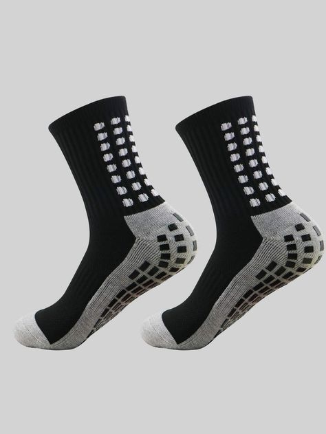 Multicolor  Collar  Polyester Colorblock Sports Socks & Yoga Socks Embellished   Sports Equipment Non Slip Socks, Soccer Socks, Football Socks, Nike Force, Football Equipment, Yoga Socks, Nike Soccer, Sports Socks, Tube Socks