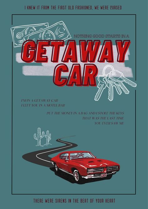 Taylor Swift Prints Getaway Car, Getaway Car Poster, Taylor Swift Prints, Poster Taylor Swift, Reputation Taylor Swift, Posters Decor, Taylor Swift Tour Outfits, Swift Tour, Taylor Swift Posters