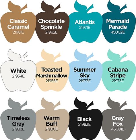 Apple Barrel Paint Color Chart, Apple Barrel Paint, White Marshmallows, Color Combinations Paint, Paint Color Chart, Apple Barrel, Farmhouse Paint, Farm House Colors, Colorful Paintings Acrylic