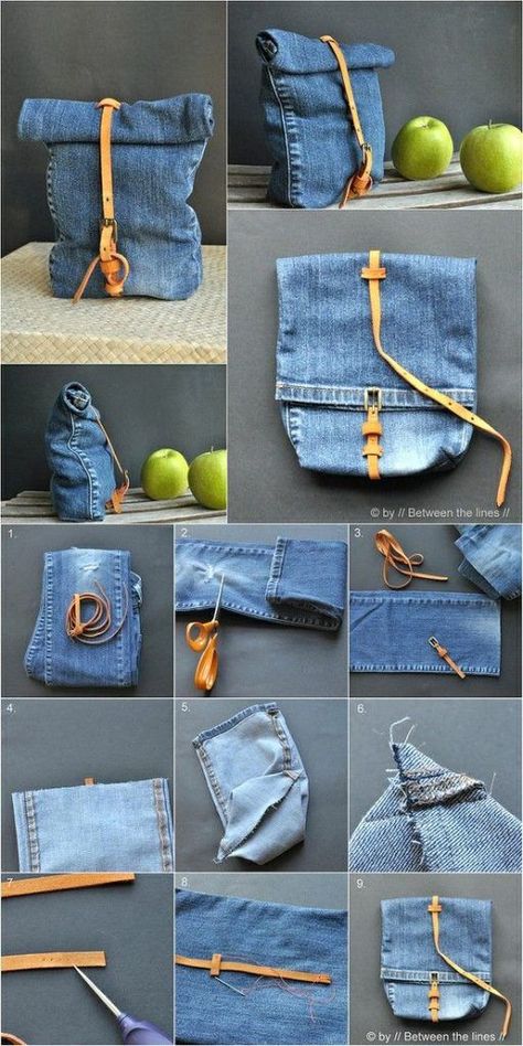 How to make a DIY jeans backpack that is beautiful and #Jeans_Bag_Diy #Återvinna_Jeans #Tas_Denim #Diy_Sy Diy Denim Bag, Jeans Bag Diy, Återvinna Jeans, Jean Diy, Tas Denim, Diy Sy, Denim Bag Diy, Diy Denim, Sac Diy