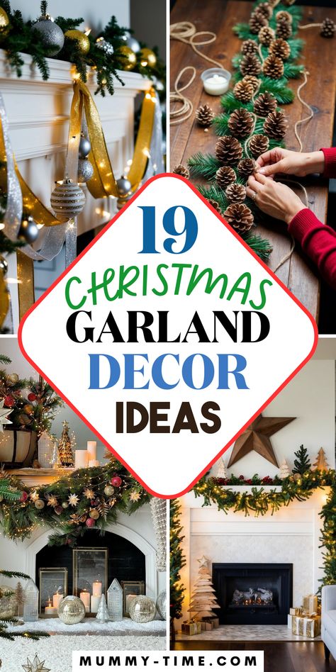 ✨ Transform your home into a winter wonderland with these easy-to-follow DIY Christmas Garland Decor Ideas! From rustic to glittering designs, there's something for every style. 🎅 Explore our creative guide and remember to save this pin for your holiday decor projects! Make Garland Christmas, Xmas Garland Ideas Decoration, Diy Xmas Garland Ideas, Real Garland Christmas, Homemade Garland Christmas, Diy Christmas Garland Mantle, Ribbon Garland Diy, Winter Garland Diy, Christmas Garland Fireplace