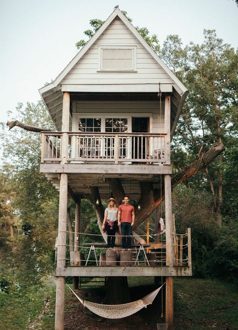 Camp Anniversary Session Camp Wandawega, House On Stilts, Cool Tree Houses, Tree House Designs, Stilts, Tiny House Living, Play Houses, My Dream Home, Backyard Garden