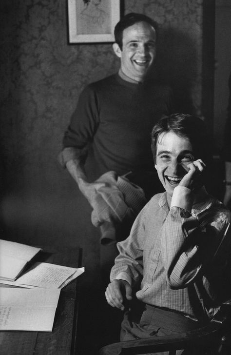 Jean-Pierre Léaud and François Truffaut during the filming of Les deux anglaises et le continent, 1971. Jean Pierre Leaud, Gena Rowlands, Werner Herzog, Francois Truffaut, Michelangelo Antonioni, French New Wave, Faye Dunaway, Jean Luc Godard, Movie Directors