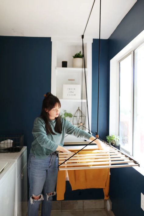 The Nice Rack Laundry Drying Rack – The Nice Racks Sheila Maid, Laundry Hanging Rack, Laundry Hanging, Laundry Drying Rack, Small Home Studio, Tiny Laundry Rooms, Open Ceiling, Drying Rack Laundry, Laundry Drying