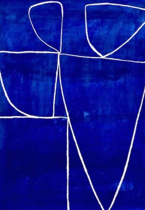 25 Soulful Blue Abstract Paintings • Art Makes People pictured: Caroline Denervaud Caroline Denervaud, Bleu Klein, Blue Paintings, Office Paint, Winter Paper, Blue Abstract Painting, Everyday Art, Paintings Art, Blue Painting