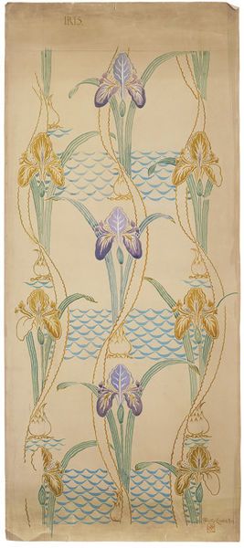 Iris Textile Design 1903 by Walter Crane | V&A Nouveau Wallpaper, Art Nouveau Wallpaper, Walter Crane, Cars Vintage, Art Nouveau Design, Arts And Crafts Movement, Victoria And Albert Museum, Textile Design, Colorful Prints