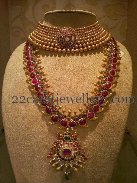 Ruby Mala, Gold Mala, Gold Jewellery India, Ruby Set, Bridal Jewels, Mala Jewelry, Long Pearl Necklaces, Bridal Fashion Jewelry, Indian Jewellery Design