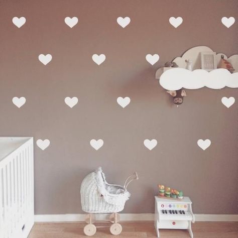 Polka Dot Walls Nursery, Heart Home Decor, Sticker Heart, Heart Vinyl, Heart Wall Stickers, Polka Dot Walls, Stickers Set, Love Wall, Heart Wall