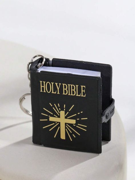 1pc Popular English HOLY BIBLE Christian Jesus Mini Bible Keychain Non-Reading Material Casual Bible Keychain, Shein Stuff, Mini Bible, Keychain Cute, Girl Friend, Reading Material, Holy Bible, Keychains, Bible