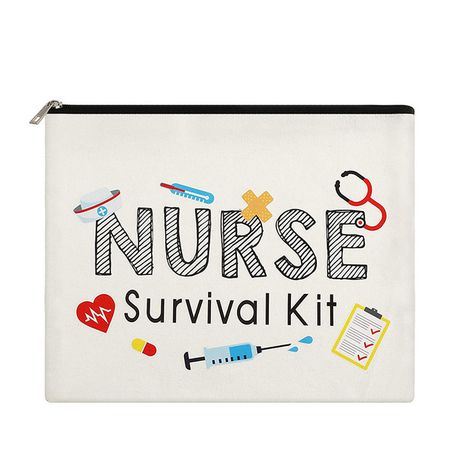 Custom Nurse Survival Kit Cosmetic Bag Nursing School Student Supplies Funny Makeup Bag Gifts For Nurse Nurse Survival Kit, Pink Gift Box, Staff Gifts, Nurse Appreciation Gifts, Hospital Staff, Nurse Appreciation, Nurses Week, Red Gift, Kit Bag