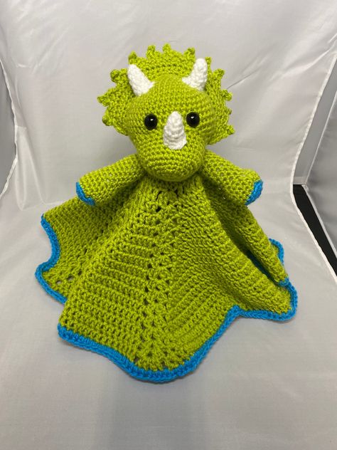 Excited to share this item from my #etsy shop: TRICERATOPS lovey blanket | Crochet lovey | baby blanket | Dinosaur blanket Dinosaur Lovey, Crochet Security Blanket, Lovey Baby Blanket, Crochet Dinosaur Patterns, Dinosaur Blanket, Lovey Pattern, Crochet Lovey, Crochet Dinosaur, Lovey Blanket