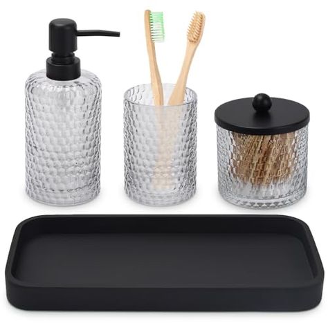 Bathroom Vanity Organization Countertops, Bathroom Tiered Tray Decor, Bathroom Countertop Decor, Teen Bathroom Decor, Amazon Bathroom Finds, Bathroom Countertop Organizer, Glass Bathroom Accessories, Bathroom Vanity Tray, Vanity Organizer