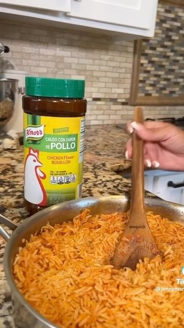 Mexican Red Rice, Jenny Martinez Recipes, Mexican Rice With Chicken Bouillon, How Do You Make Mexican Rice, Mexican Rice Tiktok, Restaurant Mexican Rice, Rice Dishes Healthy, Mexican Rice With Knorr Tomato Bouillon, Homemade Mexican Rice