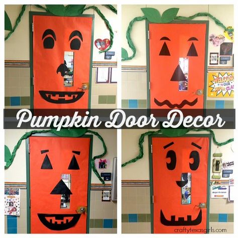 Pumpkin Classroom Door, Dorm Door Decorations, Halloween Bulletin Boards, Texas Girls, Pe Ideas, Classroom Doors, School Doors, Fall Kindergarten, Door Decorating