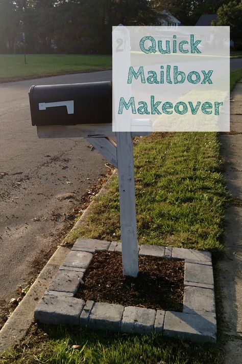 Curb Appeal Porch, Herringbone Brick, Mailbox Garden, Mailbox Makeover, Mailbox Landscaping, Improve Curb Appeal, Front Yard Landscaping Design, Landscaping With Rocks, Modern Landscaping