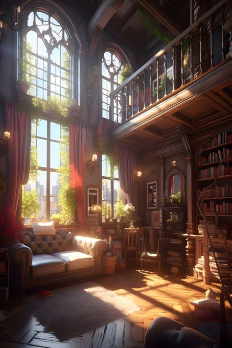 Warm embrace of this tranquil sanctuary, where books and sunlight intertwine, a haven of inspiration and calm reflection. Just want to cuddle up in a blanket with a good book, don't you? Follow us for more art like this and for upcoming store launch! #ai #art #aiart #aiartist #artwork #aiwallpaper #generativeart #digitalart #surrealart #wallart #wallpaper #artinspiration #illustration #magical #nature #getaway #hideaway #escape #dreamy #fantasyart #books #blanket #peace #quiet Cozy Library, Fantasy Shop, Magical Nature, Library Art, Summer Dream, Generative Art, A Blanket, Fantasy Landscape, Surreal Art