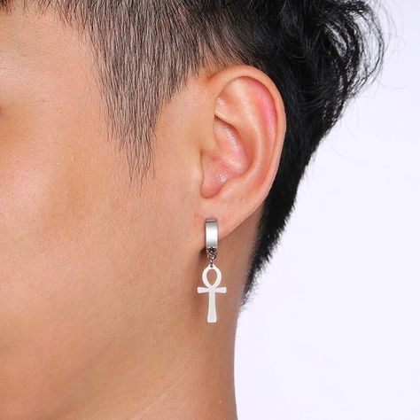 Egypt Theme, Egypt Cleopatra, Egyptian Cross, Cross Earring, Egyptian Ankh, Ankh Cross, Hoop Earrings Style, Punk Jewelry, Earring Ideas