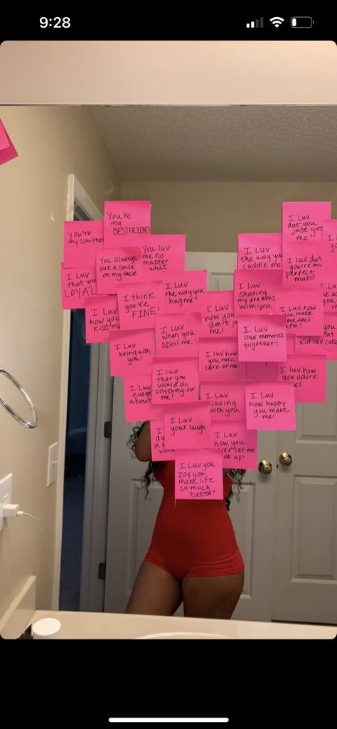 Sweet Mirror Notes For Him, Girlfriend Room Decoration, Birthday Sign For Boyfriend, National Girlfriend Day Gifts Ideas, I Love You Ideas For Him Diy, Anniversary Room Decoration Romantic Decorating Ideas, Romantic Sticky Notes For Him, Mirror Heart Sticky Notes, Birthday Room Surprise For Best Friend