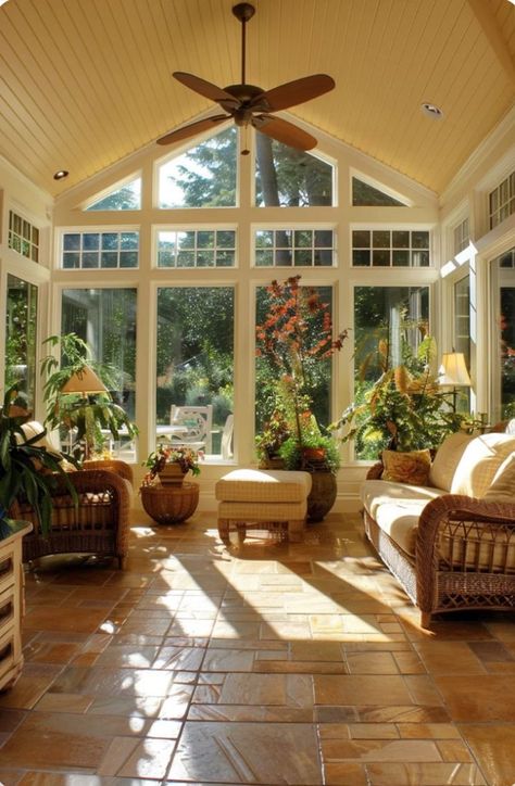 Sunroom Ideas On A Budget, Cozy Sunroom Decorating Ideas, Indoor Sunroom Ideas, Cozy Home Library Ideas, Sunroom Decorating Ideas, Seasonal Decor Ideas, Sunroom Inspiration, Indoor Sunroom, Sunroom Living Room