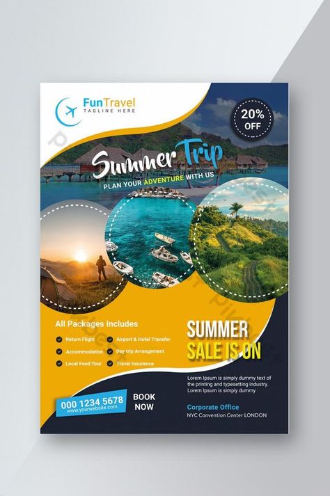 Travel Agency Flyer Design, Brochure Design Travel, Travel Flyer Design, Travel Advertising Design, Travel Brochure Design, Travel Flyer, Dummies Book, Travel Advertising, Travel Poster Design