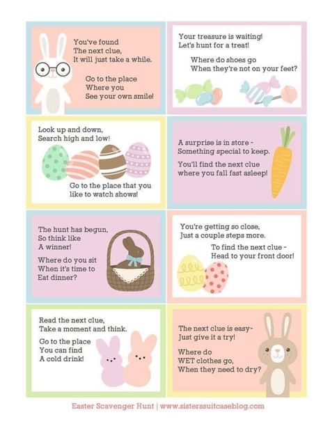 Easter Egg Scavenger Hunt Clues, Easter Basket Hunt, Easter Scavenger Hunt Clues, Egg Hunt Clues, Easter Egg Scavenger Hunt, Easter Egg Hunt Clues, Easter Treasure Hunt, Easter Egg Hunt Ideas, Egg Hunt Ideas