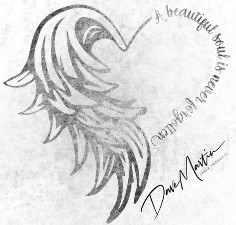 Angel And Heart Tattoo, Angel Wing Heart Tattoo, Angel Memorial Tattoos, Heart Angel Wings Tattoo, Tattoo Ideas Angel Wings, Heart Wings Tattoo, Angel Wing Tattoo Designs, Angel Wings Tattoo Design, Memorial Heart Tattoo