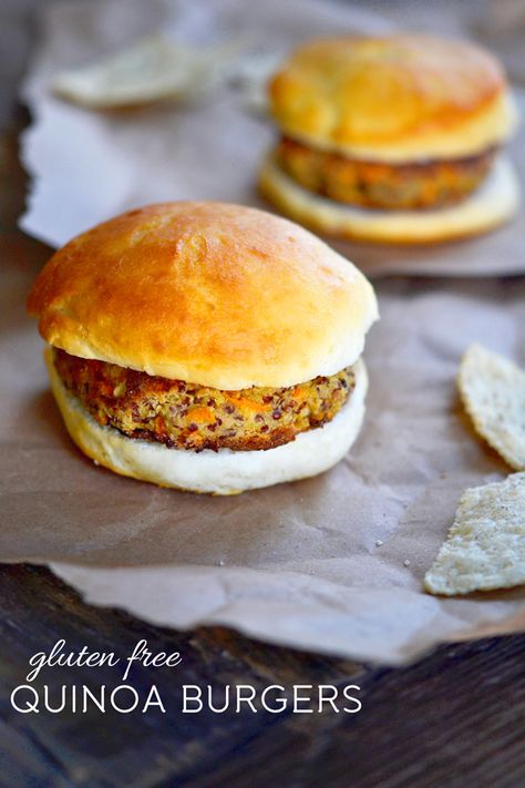 Gluten Free Quinoa Burgers on Gluten Free Hawaiian Buns Hawaiian Buns, Hawaii Recipes, Gluten Free On A Shoestring, Quinoa Burger, Quinoa Burgers, Healthy Burger, Vegan Grilling, Gluten Free Lunch, Veggie Burgers