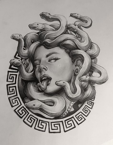 Amazing Digital Art, Medusa Statue Drawing, Myth Tattoo, Medusa Art Drawing, Medusa Sketch, Medusa Sketch Tattoo, Medusa’s Tattoo, Madussa Tattoo Design, Unique Medusa Tattoo Stencil