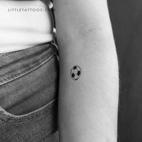 Football Tattoos Ideas, Minimalist Soccer Tattoo, Football Tattoo For Women, Football Ball Tattoo, Tattoo Ideas Soccer, Soccer Tattoos Ideas Women, Soccer Ball Tattoo, Tattoo Space, Soccer Tattoos