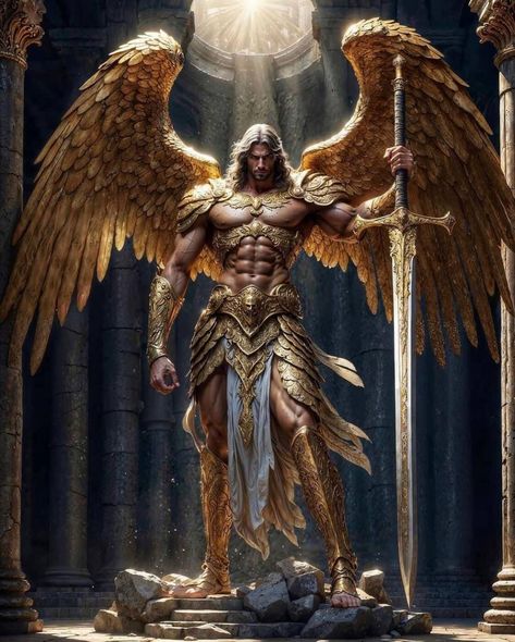 Male Angels, Jesus Christ Painting, Angel Artwork, Angel Warrior, Greek Mythology Art, Angel Painting, Black Anime Characters, Fantasy Male, Mythology Art