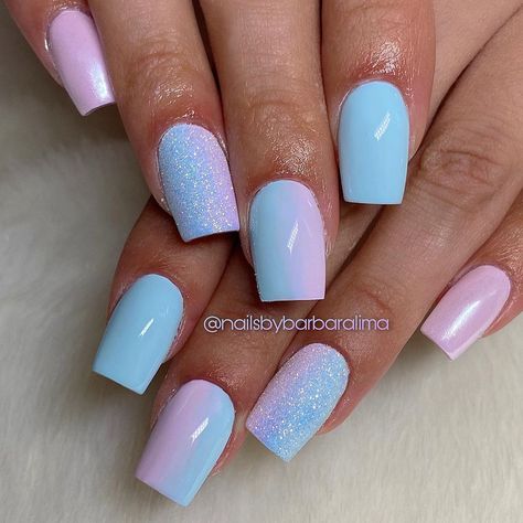 Barbara Lima Nails on Instagram: “💘beautiful combo💘” #instagram #gelnails #acrylics #acrylicnails #nails #nailsofinstagram #naildesigns #nailideas #acrylicnaildesigns #longnails #nailartideas #nailartdesigns #shortnails #summernails Baby Color Nails, Barbara Lima, Baby Blue Nails, Baby Colors, Baby Boomer, Blue Berry Muffins, Blue Design, Acrylic Nail Designs, Blue Nails