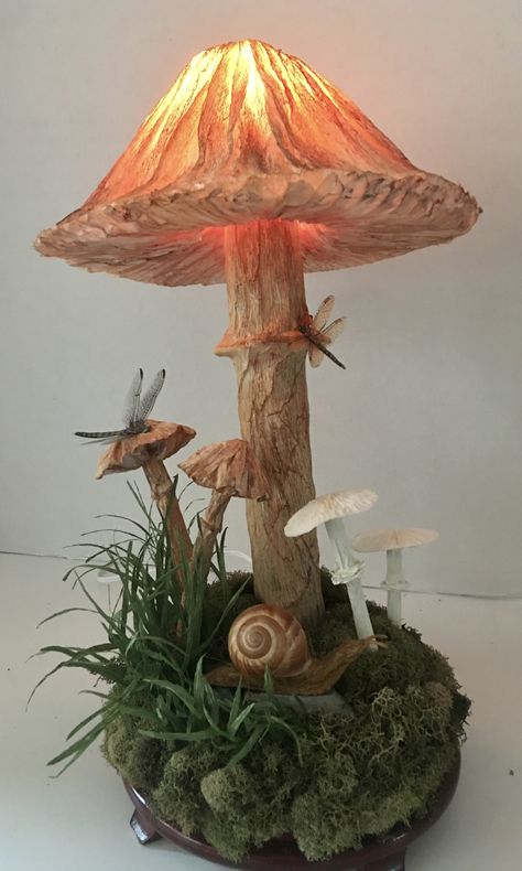 Mashroom Lamp, Mushroom Lamp Aesthetic, Mushroom Lamp Diy, Cottagecore Lamp, Diy Mushroom Lamp, Mushroom Lampshade, Forest Lamp, Mushrooms Decor, Mushroom Lamps