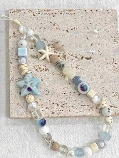 Fish Items, Diy Lanyard, Beads Clay, Marine Fish, Beach Aesthetic, Diy Pendant, Phone Charm, Blue Star, Costume Design