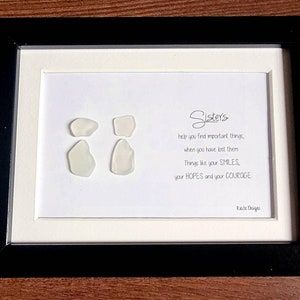 close Sister Art, Glass Art Pictures, Images D'art, Sisters Art, Bff Gift, Glass Art Projects, Beach Glass Art, Glass Frame, Sea Glass Art