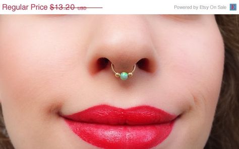 20% OFF Opal Septum Green Opal Fake Septum Ring by JewelsByMoonli Fake Septum Ring, Opal Septum, Punk Rock Jewelry, Opal Nose Ring, Septum Nose Rings, Silver Ear Climbers, Septum Nose, Belly Button Jewelry, Ear Climbers Earrings