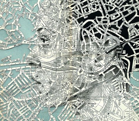 For my project I need to find relevant street maps and recreate them in a interesting, artistic way. It should depict how visitors see and experience the areas. Conventional maps can be very grey a... Ed Fairburn, Map Portrait, Maps Design, A Level Art, Illustrated Map, Map Design, Vintage Maps, A Drawing, Art Plastique