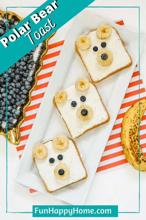 Polar Bear Snacks, Polar Bear Food, Bear Toast, Breakfast Food Ideas, Winter Animals Preschool, Animal Snacks, Fun Breakfast, Pumpkin Cinnamon Rolls, Eating Eggs