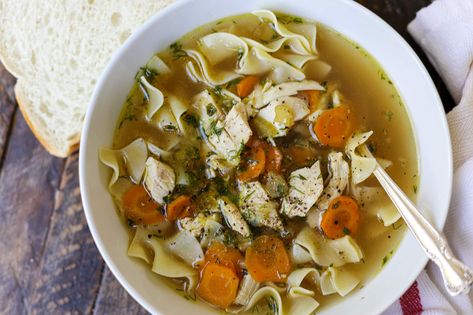 Bone Broth Chicken Noodle Soup Bone Broth Chicken Noodle Soup, Bone Broth Chicken, Garlic Rosemary Chicken, Broth Chicken, Leftovers Soup, Healthy Immune System, Rosemary Chicken, Delicious Soup Recipes, Chicken Noodle Soup