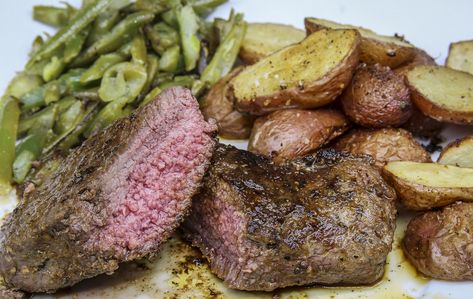 Herb-Crusted Elk Backstrap Elk Backstrap, Venison Ribs, Easy Garlic Butter, Venison Jerky, Paleo Main Dishes, Paleo Dishes, Pan Sauce, Game Recipes, Wild Game Recipes